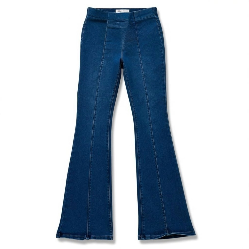 Vanilla Star Womens Flare Jeans Dark Wash Bell Bottom Size Small No Pockets